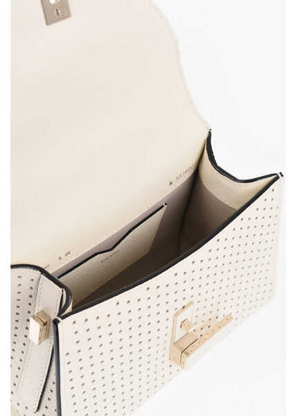 Genti de mana VALEXTRA Mini Perforated Leather Bag Beige Femei (BM 19737761) 4