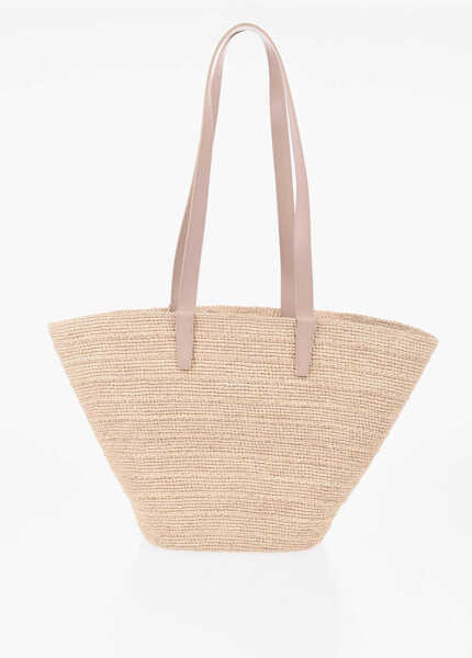 Genti de mana Cline Raffia Tote Bag Supple With Leather Trims Beige Femei (BM 19737770) 3