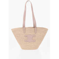 Genti de mana Raffia Tote Bag Supple With Leather Trims Femei