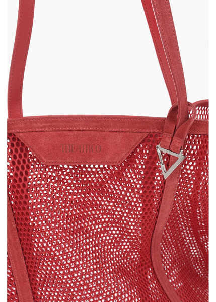 Genti de mana THE ATTICO Maxi Openwork Tote Via Del Mare With Suede Trims Red Femei (BM 19737791) 2