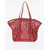 THE ATTICO Maxi Openwork Tote Via Del Mare With Suede Trims Red