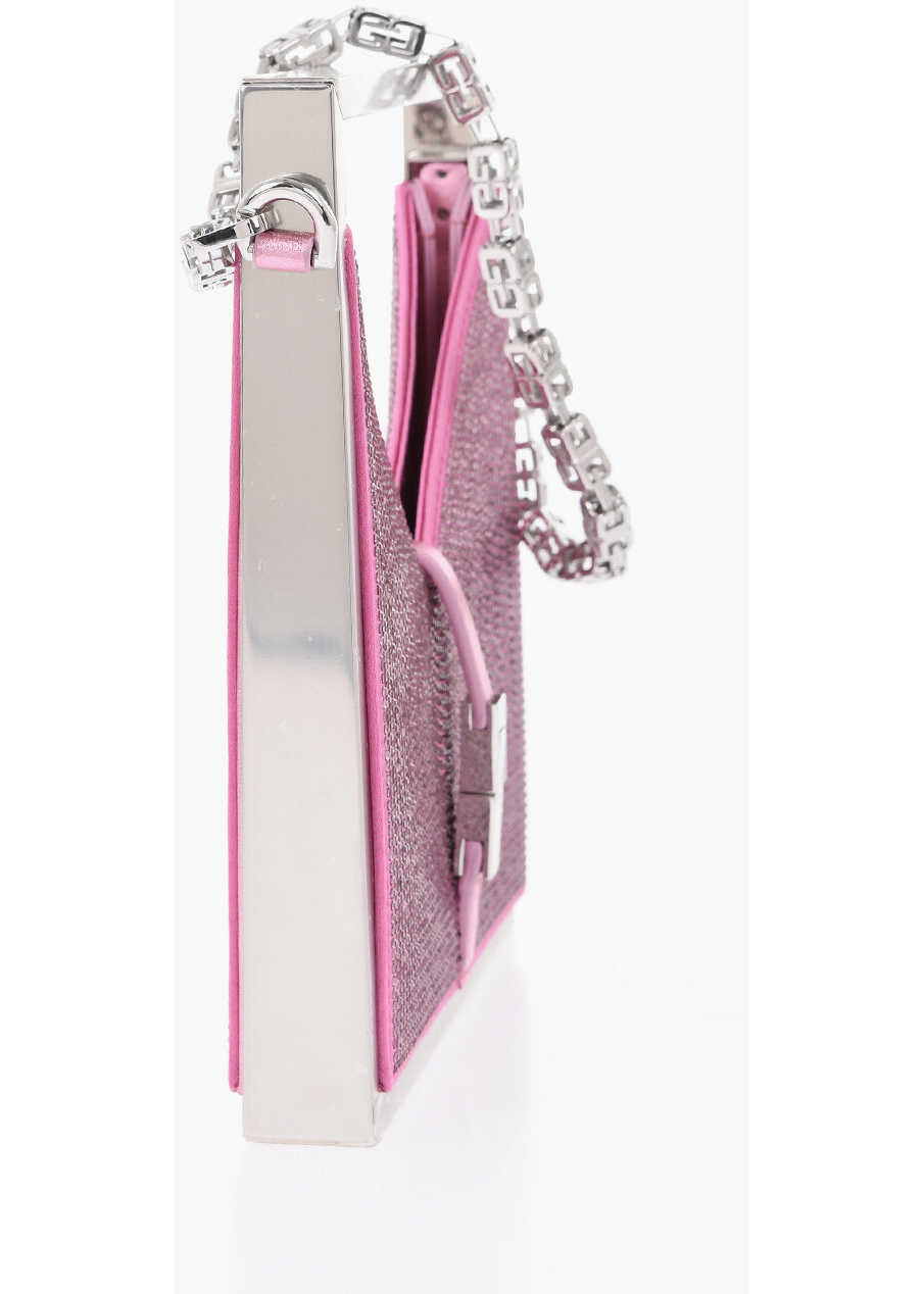 Genti de mana Givenchy Mini Leather Handbag With All-Over Strass Pink Femei (BM 19737800) 2