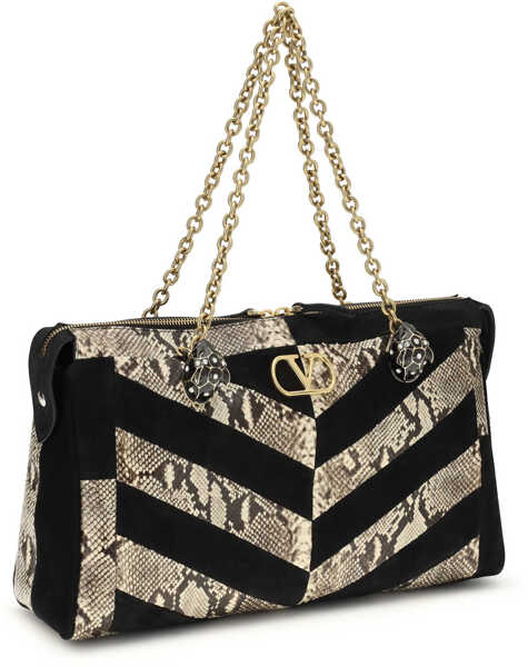Genti de umar Valentino Garavani Panthea Shoulder Bag in python and suede BEIGE NATURALE/NERO Femei (BM 19737905) 2