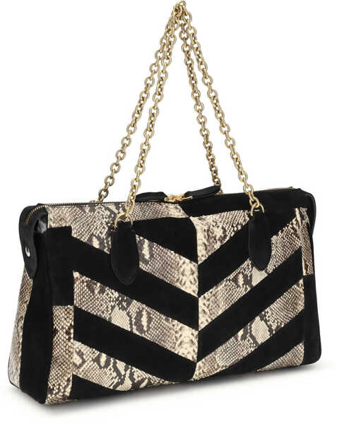 Genti de umar Valentino Garavani Panthea Shoulder Bag in python and suede BEIGE NATURALE/NERO Femei (BM 19737905) 3