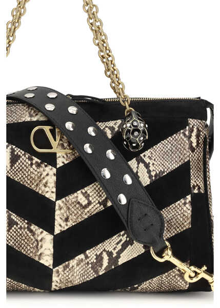 Genti de umar Valentino Garavani Panthea Shoulder Bag in python and suede BEIGE NATURALE/NERO Femei (BM 19737905) 4