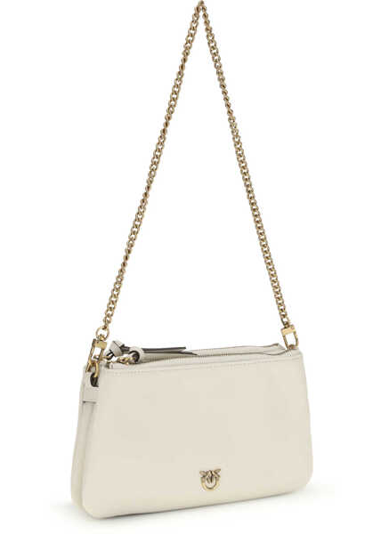 Genti de umar Pinko DOUBLE MINI BIANCO SETA-ANTIQUE GOLD Femei (BM 19737908) 2