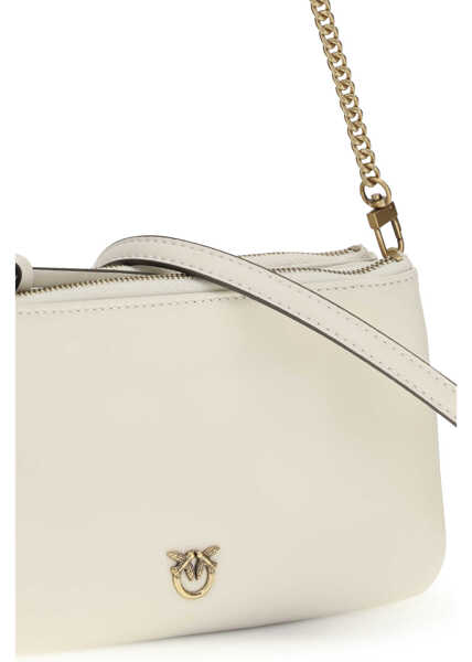 Genti de umar Pinko DOUBLE MINI BIANCO SETA-ANTIQUE GOLD Femei (BM 19737908) 4