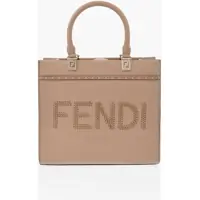 Genti de mana Mini Hammered Leather Tote Sunshine With Embossed Logo Femei