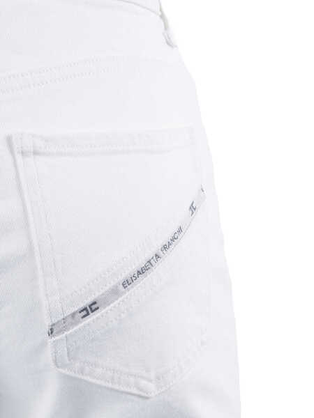 Pantaloni Elisabetta Franchi JEANS-STYLE TROUSERS White Femei (BM 19738995) 3
