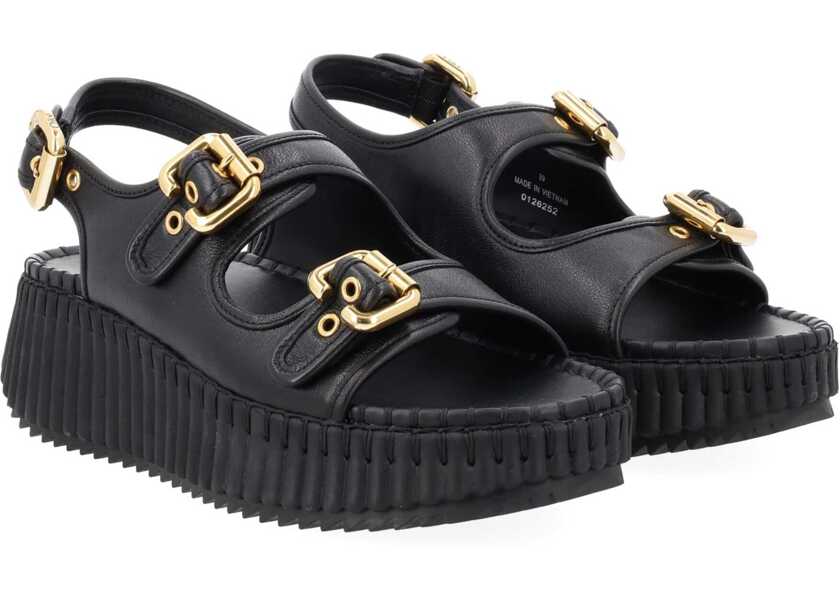 Sandale Chloe Sandal Nama With Wedge BLACK Femei (BM 19739132) 2