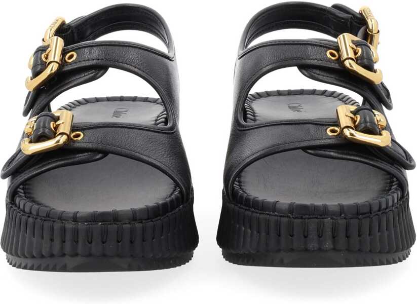 Sandale Chloe Sandal Nama With Wedge BLACK Femei (BM 19739132) 3