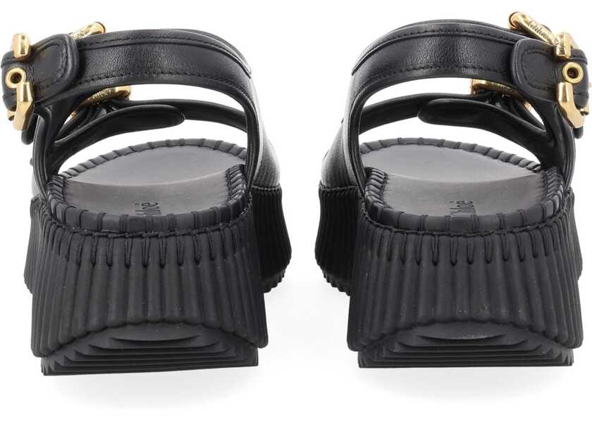 Sandale Chloe Sandal Nama With Wedge BLACK Femei (BM 19739132) 4