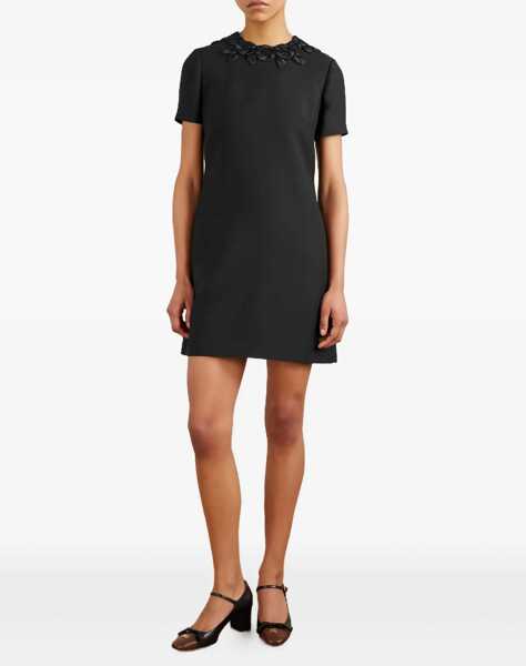 Rochii elegante Valentino Garavani Short Dress With Embroidery BLACK Femei (BM 19739180) 2