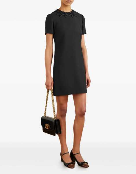 Rochii elegante Valentino Garavani Short Dress With Embroidery BLACK Femei (BM 19739180) 3