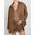 FEDERICA TOSI Suede Leather Overshirt BROWN