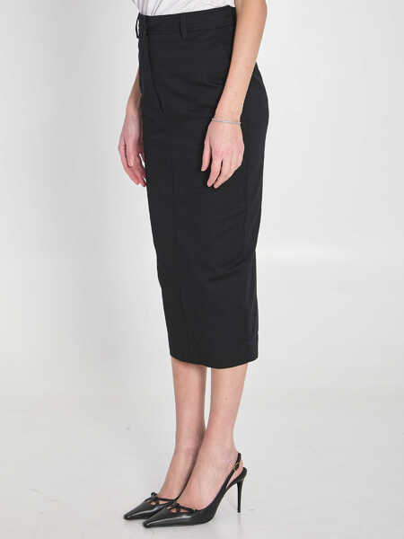 Fuste The Latest Cotton Gabardine Skirt BLACK Femei (BM 19739198) 2