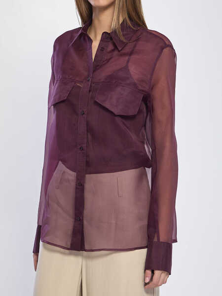 Camasi FEDERICA TOSI Silk Organza Shirt BORDEAUX Femei (BM 19739201) 2
