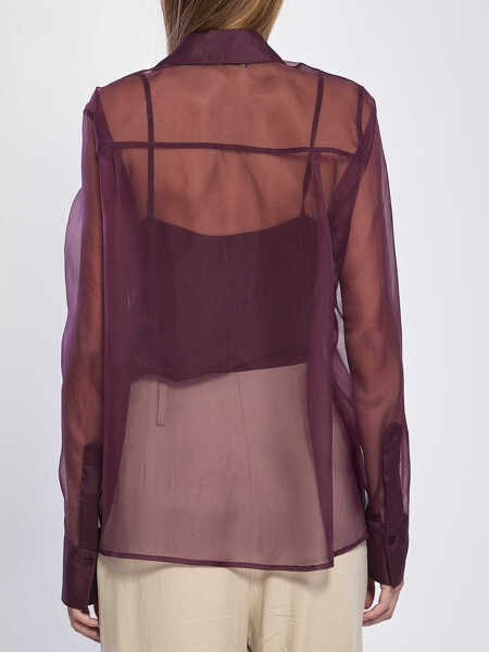 Camasi FEDERICA TOSI Silk Organza Shirt BORDEAUX Femei (BM 19739201) 4