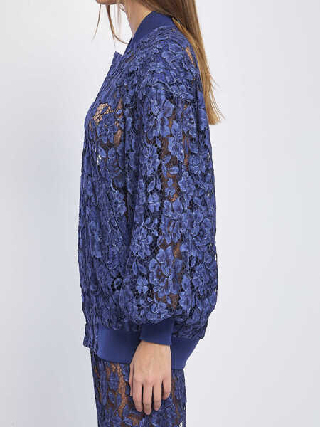 Bomber jacket FEDERICA TOSI Lace Bomber Jacket BLUE Femei (BM 19739204) 3