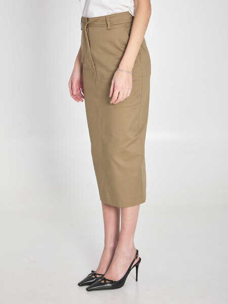 Fuste The Latest Cotton Gabardine Skirt BEIGE Femei (BM 19739213) 2