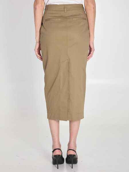 Fuste The Latest Cotton Gabardine Skirt BEIGE Femei (BM 19739213) 4
