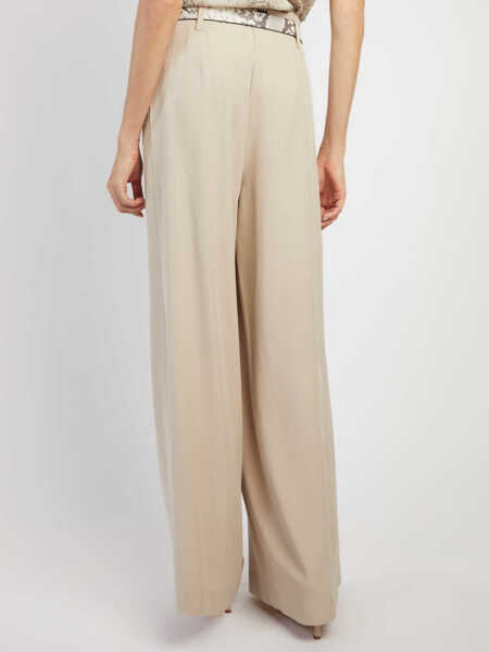 Pantaloni casual FEDERICA TOSI Wide-Leg Pants BEIGE Femei (BM 19739225) 2