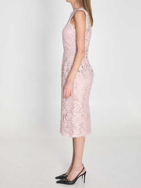 Rochii elegante Dolce & Gabbana Lace Midi Dress PINK Femei (BM 19739357) 3