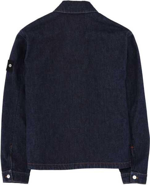 Jachete Stone Island Denim Jacket With Logo Patch BLUE Barbati (BM 19739573) 2