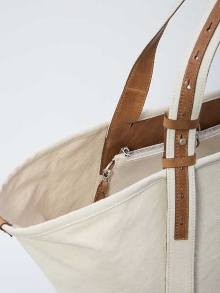 Genti de mana Golden Goose Canvas Shopping Bag BEIGE Femei (BM 19739612) 4