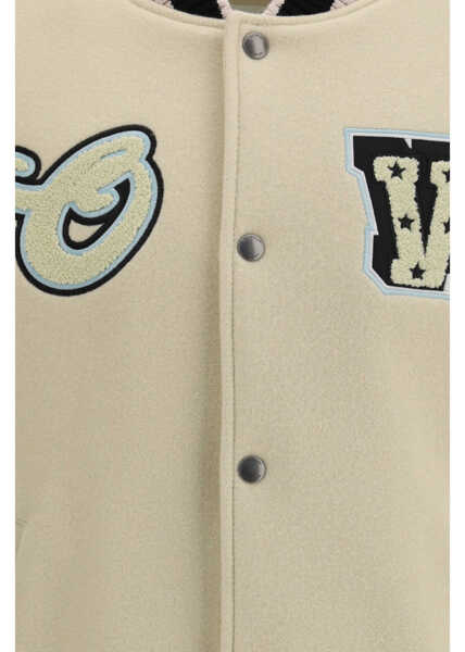 Jachete Off-White Varsity Star Logo Jacket CREAM Barbati (BM 19739621) 3