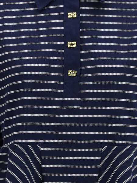 Tricouri Polo Ganni Striped Polo Shirt SKY CAPTAIN Femei (BM 19739639) 3