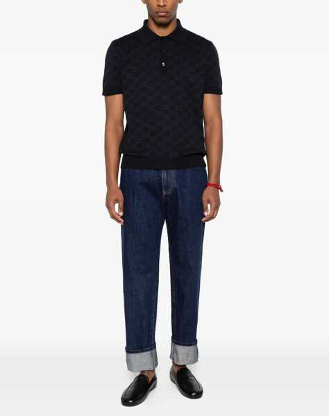 Tricouri Polo Gucci GG Supreme Polo Shirt DARK NAVY Barbati (BM 19739651) 2