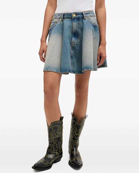 Fuste Ganni Denim Miniskirt MID BLUE VINTAGE Femei (BM 19739738) 3