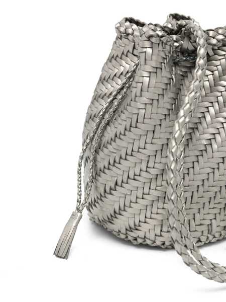 Genti tip postas DRAGON DIFFUSION PomPom Double Jump mini shoulder bag Silver Femei (BM 19740042) 4