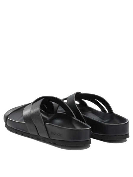 Sandale Tom Ford Braided leather slides Black Barbati (BM 19740117) 4