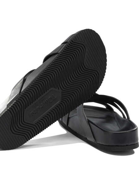 Sandale Tom Ford Braided leather slides Black Barbati (BM 19740117) 5