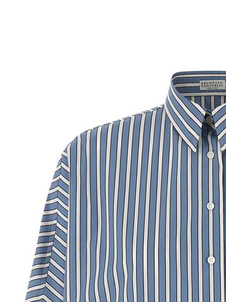 Camasi office Brunello Cucinelli Shirts Light blue Femei (BM 19740138) 3