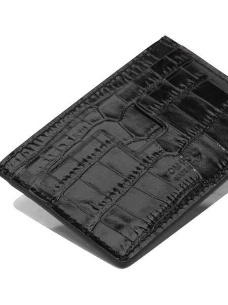 Portofele Tom Ford Crocodile effect card holder Brown Barbati (BM 19740183) 4