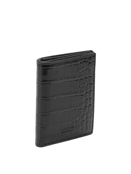 Portofele Tom Ford Crocodile-effect folding card holder Brown Barbati (BM 19740192) 2