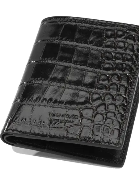 Portofele Tom Ford Crocodile-effect folding card holder Brown Barbati (BM 19740192) 4