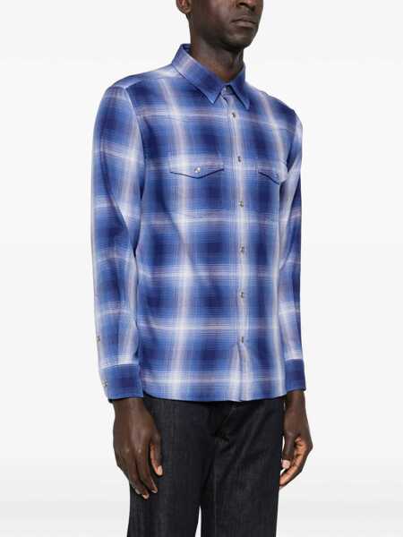 Camasi casual Tom Ford Check Shirt NAVY MULTICOLOR Barbati (BM 19740767) 3