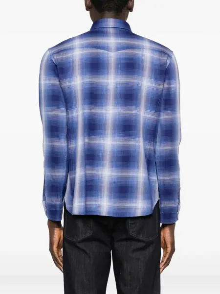 Camasi casual Tom Ford Check Shirt NAVY MULTICOLOR Barbati (BM 19740767) 4
