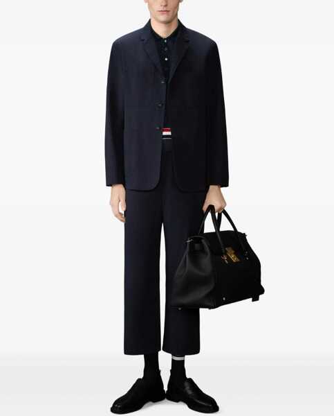 Tricouri Polo Thom Browne Woven cotton Polo Shirt NAVY Barbati (BM 19740836) 2