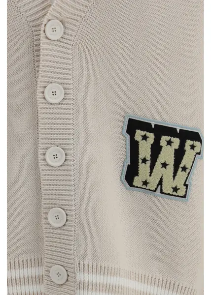 Cardigane Off-White Star Logo Diagonal Varsity Cardigan CREAM Barbati (BM 19740863) 3