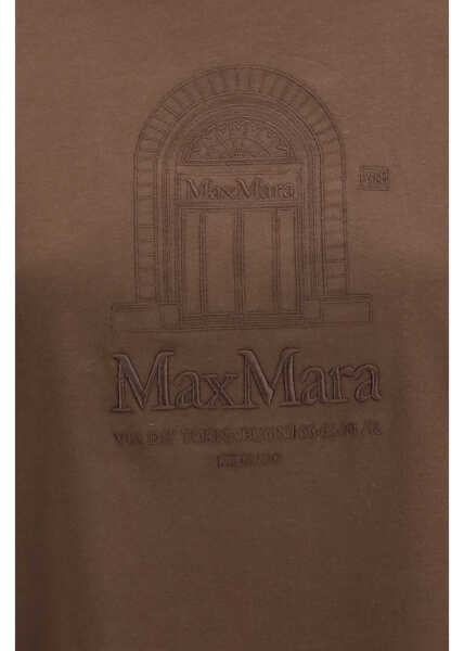 Tricouri S MAXMARA Bella cotton T-shirt MARRONE SCURO Femei (BM 19740869) 3