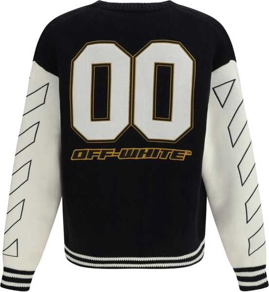 Cardigane Off-White Star Logo Diagonal Varsity Cardigan BLACK Barbati (BM 19740872) 2