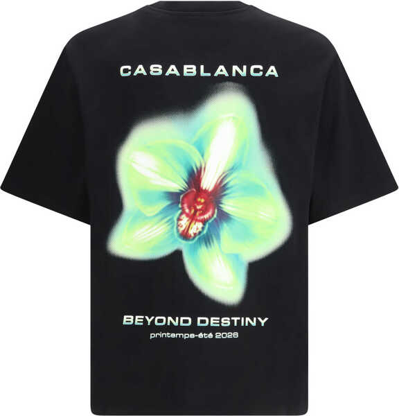 Tricouri Casablanca Glitch Orchid T-shirt BLACK JERSEY Barbati (BM 19740875) 2