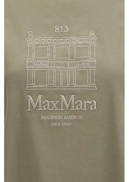 Tricouri S MAXMARA Bella cotton T-shirt VERDE KAKI Femei (BM 19740902) 3
