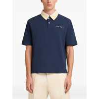 Tricouri Polo Marni pentru Barbati - Tricouri Polo Marni Piqu Polo Shirt BLU/BLACK Barbati (BM 19740926) - B-mall.ro