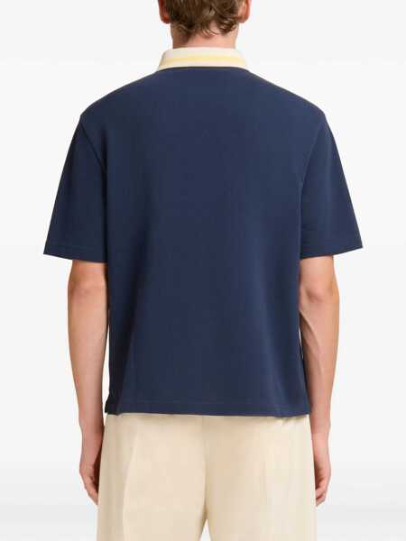 Tricouri Polo Marni Piqu Polo Shirt BLU/BLACK Barbati (BM 19740926) 4